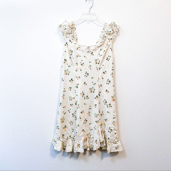 Free People Like A Lady Ruffle Mini Dress Ivory XS - Picture 6 of 7